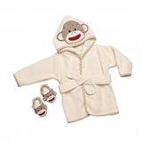 Sock Monkey Hooded Bath Robe Towel & Slipper Gift Set (0-9 Months) by Baby Starters by Baby Starters