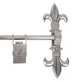 Brass Elegans 33TH2-PWT 48-Inch Pewter Finish Fleur-Di-Li Collection Solid Brass Tapestry Hanger wit