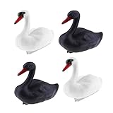 F Fityle 4pcs　スワン置物　フローティング　デコイ　狩猟囮　オーナメント　プラスチック