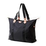 (アバラナサ)Abaranasaナイロンボストンバッグ（サイズ：ＭとＬ）簡約なデザイン収納抜群かばん　通勤　出張　旅行など兼用 (M, ブラック)