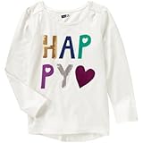 クレイジーエイト Crazy 8/ スパークル ハッピー ティ アイボリー トップス長袖Tシャツ L【並行輸入】