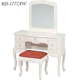 「Violetta ヴィオレッタシリーズ」 ヨーロピアン アンティーク調 ドレッサーセット RD-1777AW ホワイト スツール付き