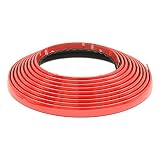 EZSelect フェンダーモール 幅8mm 長さ6m ビス止め対応 ツライチ ハミタイ ドレスアップ カスタムパーツ 保護 フェンダー 外装 車 汎用 レッド