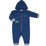 2016年 秋冬 はらぺこあおむし りんご刺しゅう 裏毛 フード付き ジップアップ カバーオール THE WORLD OF ERIC CARLE ネイビー◇90cm