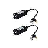 (2個）PoEスプリッター PoEイーサネットアダプター48V〜12V、12V出力の10 / 100Mbps PoE IEEE802.3afセパレーターに準拠 監視カメラ、無線アクセスポイントなどに適しています