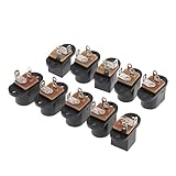 Fenteer 10個　プラスチック/金属　アクセサリー　5.5×2.5mm 　3ピン　DC 　メスソケットパネル　取り付け用　電源　コネクタ