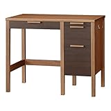 小島工芸 日本製 組立不要 健康仕様のFフォースター コンセント付き 幅90cm コンパクトなデスク デスクNKB モカ+ウェンジ [タカサ74cm オクユキ55cm] 1290462