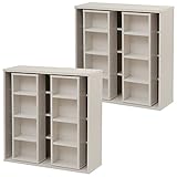 山善(YAMAZEN) 【2個組】スライドブックシェルフ スライド式コミックラック 収納ラック 書棚 本棚 書籍収納 CSCS-9090(WH)*2 ホワイト