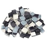JP Number ガラスタイル 1cm角 モザイク 正方形 DIY 内装 ハンドメイド クラフト (モノクロ, 300g)
