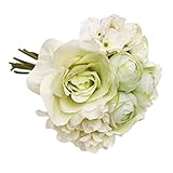 Hommy ウェディング ブーケ バラ 造花 結婚式 花束 花嫁 豪華 フラワーガール ローズ (シアン)