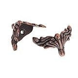 4枚入り ボックス コーナープロテクター 木製ボックスの足 コーナー金具 パーツ材料 金具/ 手作り 装飾 赤ブロンズ