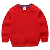 Fairy Baby ベビー服 パーカー トレーナー 長袖 子供服 無地 スウェット 薄手 男の子 女の子 通学 size 100 (レッド)