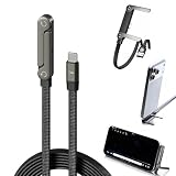 2-in-1 目に見えないホルダー充電ケーブル スタンド付き、横向き電話充電器、240W 編組急速充電ケーブル 内蔵電話スタンド付き、ゲーム、オフィス、車内旅行用 Type-C - Type-C(1pcs)