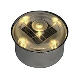 ソーラーライト LED 駐車場 ライト 丸型 TI2-SB80RAM アンバー アプローチライト