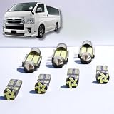 【室内灯+ナンバー灯】ハイエース レジアスエース LED ９点セット 型式: 200系 KDH200/TRH200 標準/ワイドボディー 4型/5型/6型/7型/8型 スーパーGL 取付工具付き 【簡単交換】 無極性 6000K ゴースト灯防止 室内灯 パーツ カー用品 カスタム 各グレード ハイエース(200系)01