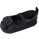 （カエルフロッグ）綺麗な花　プリンセスシューズ　女の子　赤ちゃん　柔らかい　可愛い　フォーマル靴　新生児　子供　ソフト底　おしゃれ　王女靴　ゴムひも　付き 出産　祝い　お誕生日　結婚式　綿布　ブラック