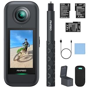 AKASO 360 クリエイターコンボ アクションカメラ 5.7K360度動画 72MP360度写真 新型1/2インチ48MPセンサー AI編集