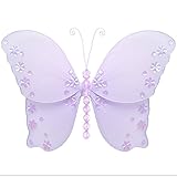 HangingバタフライパープルラベンダーTwinkleナイロンメッシュ蝶デコレーション装飾赤ちゃん保育園寝室女の子部屋天井壁装飾結婚式誕生日パーティーベビーシャワーバスルームKid子3dアート Sm