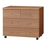 国産 完成品 収納力抜群 チェスト Nアンジュ ウォールモカカラー[幅89.3cm 奥行59.8cm] 1390285