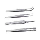 TOOGOO 4本セット　ステンレス製のピンセット　眉毛ピンセット　マルチツール