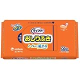 ユニ・チャーム　ライフリー おしりふきトイレに流せる 72枚入×12点セット（計864枚）ノンアルコール・無香料タイプ