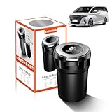 新型アルファード 40系/30系/20系 全シリーズ適用 車 灰皿 大容量 ラミックス 蓋付き灰皿 スタンド 光沢 煙抑え 水洗い 高温耐性 片手で操作可能 携帯灰皿 臭わない 高密閉構造 灰捨て便利 専用ロゴ SYAKAORI 便利グッズ カー用品 (アルファード)