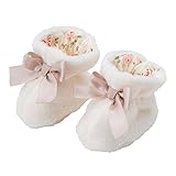 (チャックル) chuckle * スウィートガール * リボン付き ふわもこ ボア ブーティー アイボリー 9-10cm P9355-00-11