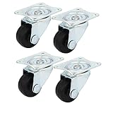 uxcell キャスターホイール　単一ホイール　玉軸受　トロリーキャスター　ゴム・ホイール　4個入り