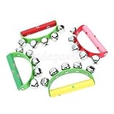 1 x木製Ratter 5メタルジングルベルHandbell Tambourine Kids Rhythmic Toy