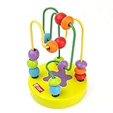 クラシック 知育玩具 指先トレーニング ミニ ビーズコースター (イエロー)