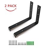 besuntek L字型　棚受け　ブラケット　アイアン　幅広い　2本セット　DIY　省スペース　耐久性