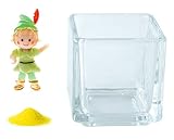 花市場直送便 ミニチュアガラス 男の子(グリーン) & カラーサンド イエロー & 植え込み用グラス ニューブロックS