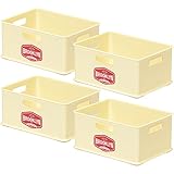 サンカ BROOKLYN ST シリーズ ボックス 完成品 Sサイズ 4個組 スタッキング アイボリー BKBX-SIV*4