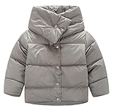 (トヨベイ)Toyobuy 子供 中綿 コート アウター キッズ ブルゾン 女の子 厚手 ジャケット 男の子 マフラー付き グレー 120