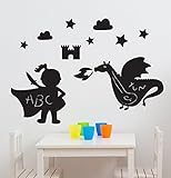 Funtosee Magic Dragon Kingdom Chalkboard Wall Decals [並行輸入品]