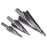 ステップドリル チタンコーティング HSS鋼 切れ味よく 金工用ドリルビット 4mm-32mm 三角軸 5段/9段/15段 DIY 電動工具 3本セット Broadroot