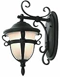 Kalco 9391MB Tudor 2-Light Outdoor Wall Lantern, Matte Black Finish with Meringue Glass [並行輸入品]