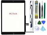 iPad 7 第7世代 10.2インチ (A2197 A2198 A2200)iPad 8 第8世代10.2インチ交換用スクリーンデジタイザー交換 (LCDは含まれません) + プリインストール接着剤 + ツール(ブラック)