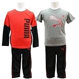 PUMA プ-マ ボーイズ 2カットソー＆ハーフパンツ3点上下セット トレーニングウエア4才