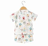 Spinas (スピナス) ベビー キッズ 肌に優しい 通気性の良い ガーゼ 生地 パジャマ 半袖 半ズボン  夏 ガールズ ボーイズ 70-100ｃｍ 全５種（サーカス/ベアー/レモン/ストロベリー