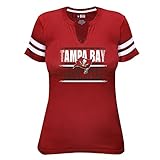 NFL Tampa Bay Buccaneers Short Sleeve Notchと腕ストライプTシャツ、4 x、レッド/ホワイト
