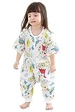 Baby Sleep Sack withフィート夏 – Muslin Wearable Blanket with脚幼児用、初期のウォーカーSleeping Bag with Half Sleeve 0