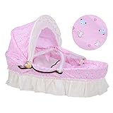 ベッドインベッド　添い寝ベッド おむつ換え　ベビーベッド　持ちやすい　揺りかご　枕と毛布が付き (ピンク＊熊)