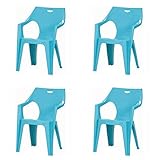 ガーデンチェア(PCチェア)「アンジェロ 4脚セット」【IT】《西濃》ライトブルー(#9879280x4-12274)サイズ：580×540×800mm