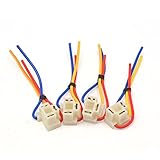 uxcell 自動車用 H4 プラスチック フォグライト電球 拡張メス コネクタ ソケット 4個入り