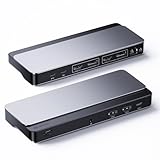 ドッキングステーション HDMI 2ポート 2画面出力 - QUUGE 10-in-1 ドックステーション 横置き型 4K@60Hz DisplayPort 2つ USBドック DisplayLink技術 HDMIとDP併用可 デュアルディスプレイ PD急速充電 5Gbpsデータ転送 1Gbps有線LAN 3.5mmAUXジャック