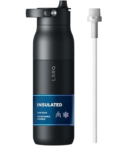 LARQ PureVis 2 Water Bottle, Obsidian Black, 680 ml Capacity