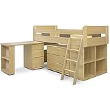 システムベッド デスク 学習デスク パソコンデスク 机 ワゴン付き (ナチュラル)