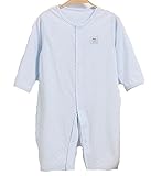 nico+(ニコプラス) ロンパース コットン100％ ナチュラル 新生児 ベビー 服 ブルー 52cm