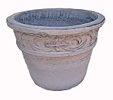 ベトナム鉢 ラムエル (40cm) アイスウォッシュ色 テラコッタ 大型 植木鉢 プランター アンティーク調 陶器鉢 おしゃれ 園芸 ガーデニング ヨーロピアンガーデン
